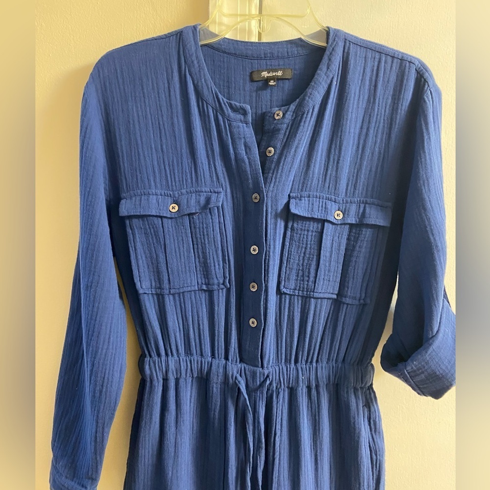 Madewell lightspun tapered leg‎ gauze navy blue jumpsuit women XS/S - Picture 4 of 10
